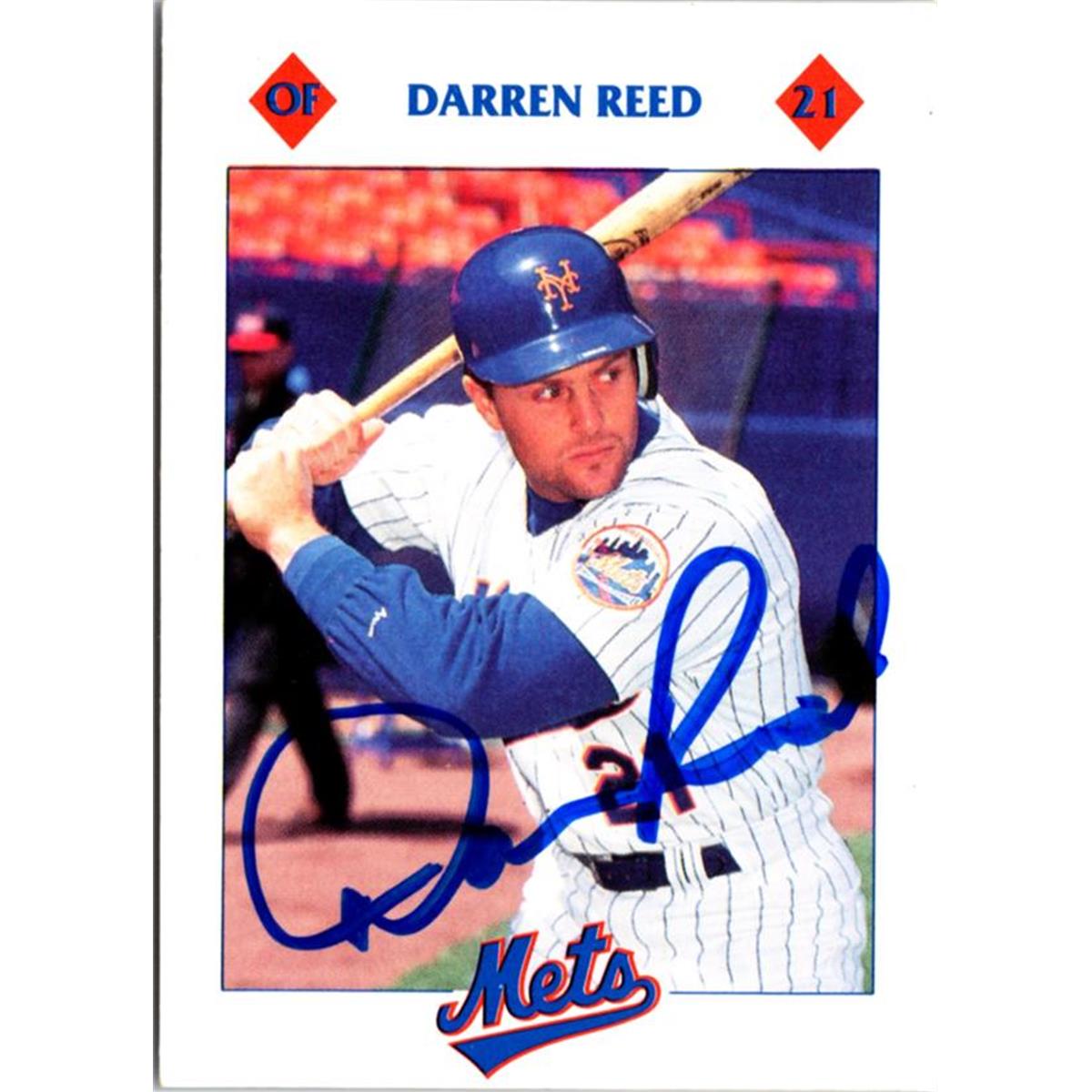 702909 Darren Reed Signed New York Mets 1993 Kahns No.21 Baseball Card
