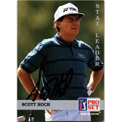 689541 Scott Hoch Autographed PGA Tour, Wake Forest & SC 1992 Pro Set Stat Leader No.177 Golf Card