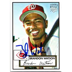 689704 Brandon Watson Autographed Cincinnati Reds, JZ 2006 Topps 52 Rookie No.186 Baseball Card -  Autograph Warehouse