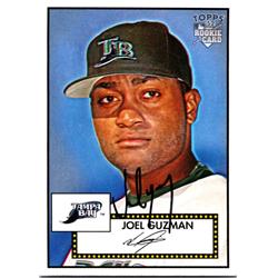 689709 Joel Guzman Autographed Tampa Bay Rays, JZ 2006 Topps 52 Rookie No.165 Baseball Card