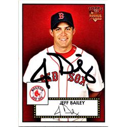 689725 Jeff Bailey Autographed Boston Red Sox, JZ 2007 Topps 52 Rookie No.117 Baseball Card