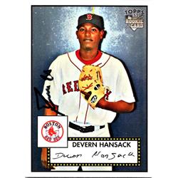 689747 Devern Hansack Autographed Boston Red Sox, JZ 2007 Topps 52 Rookie No.92 Baseball Card
