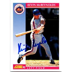 689865 Kevin Mcreynolds Autographed New York Mets 1992 Score No.168 Baseball Card