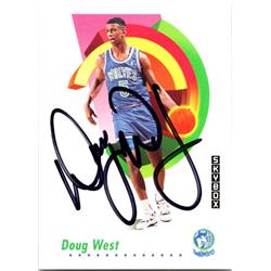 700304 Doug West Autographed Minnesota Timberwolves, SC 1991 Skybox No.176 Basketball Card
