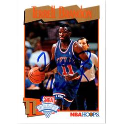 700307 Terrell Brandon Autographed Cleveland Cavaliers, SC 1991 Hoops Draft No.556 Basketball Card