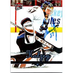 700421 Olaf Kolzig Autographed Washington Capitals, SC 2006 Fleer Ultra No.197 Hockey Card