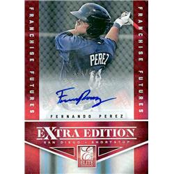 700555 Fernando Perez Autographed San Diego Padres 2012 Panini Elite Extra Edition Refractor Rookie No.90 Baseball Card