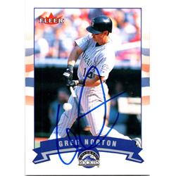 700667 Greg Norton Autographed Colorado Rockies, JZ 2002 Fleer No.232 Baseball Card