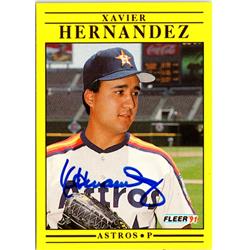 700687 Xavier Hernandez Autographed Houston Astros, JZ 1991 Fleer No.509 Baseball Card