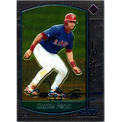 700749 Carlos Pena Autographed Texas Rangers, JZ 2000 Bowman Chrome No.195 Baseball Card