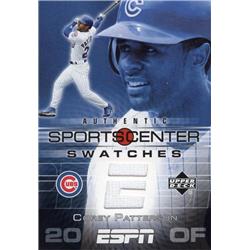 700775 Corey Patterson Player Worn Jersey Patch Chicago Cubs 2005 Upper Deck Sportscenter Swatches No.GUCP Baseball Card