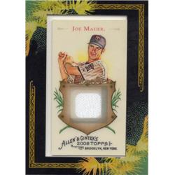 687708 Joe Mauer Player Worn Jersey Patch Minnesota Twins 2008 Topps Allen & Ginter No.AGRJM Baseball Card