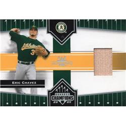 687788 Eric Chavez Player Used Bat Patch Oakland Athletics 2005 Donruss Champions Impressions No.57 Baseball Card