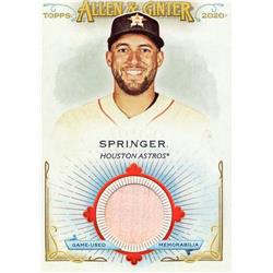 687830 George Springer Player Used Bat Patch Houston Astros 2020 Topps Allen & Ginter No.FSRBGSP Baseball Card
