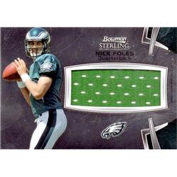 687864 Nick Foles Player Worn Jersey Patch Philadelphia Eagles, Super Bowl Champion 2012 Bowman Sterling No.BSJRRNF Football Card