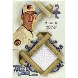 687896 John Means Player Worn Jersey Patch Baltimore Orioles 2020 Topps Topps Allen & Ginter No.FSRAJM White Baseball Card