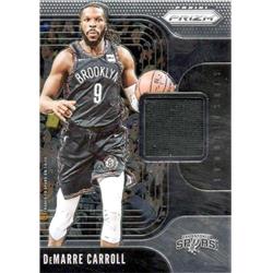 687906 Demarre Carroll Player Worn Jersey Patch Brooklyn Nets 2019 Panini Prizm Sensational Swatches No.SSDMC Basketball Card