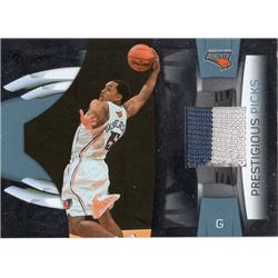 687915 Gerald Henderson Player Worn Jersey Patch Charlotte Bobcats 2009 Panini Prestigious Picks No.11 LE 4-25 Basketball Card