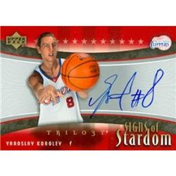 687961 Yaroslav Korolev Autographed Los Angeles Clippers 2006 Upper Deck Trilogy Rookie Basketball Card