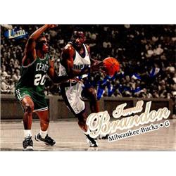 688089 Terrell Brandon Autographed Milwaukee Bucks, SC 1997 Fleer Gold Medallion No.240G Basketball Card