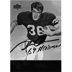 688270 Steve Owens Autographed Oklahoma Sooners, SC 2011 Upper Deck Legends No.6269 Heisman Football Card