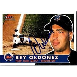 688311 Rey Ordonez Autographed New York Mets, FT 2001 Fleer Tradition No.57 Baseball Card