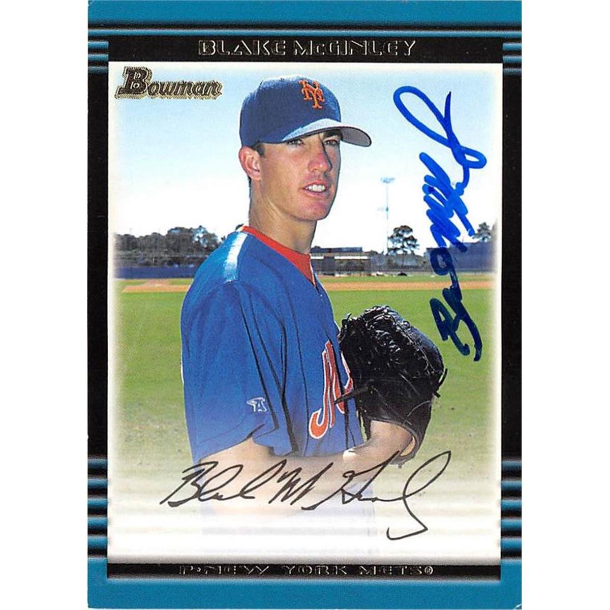 688479 Blake Mcginley Autographed New York Mets 2002 Bowman No.210 Baseball Card