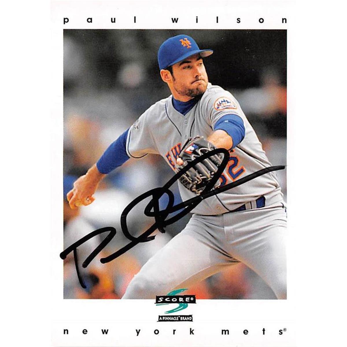 688529 Paul Wilson Autographed New York Mets 1996 Score No.9 Baseball Card