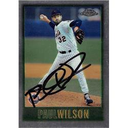688537 Paul Wilson Autographed New York Mets 1997 Topps Chrome No.35 Baseball Card