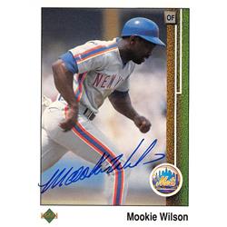 688563 Mookie Wilson Autographed New York Mets 1989 Upper Deck No.199 Baseball Card