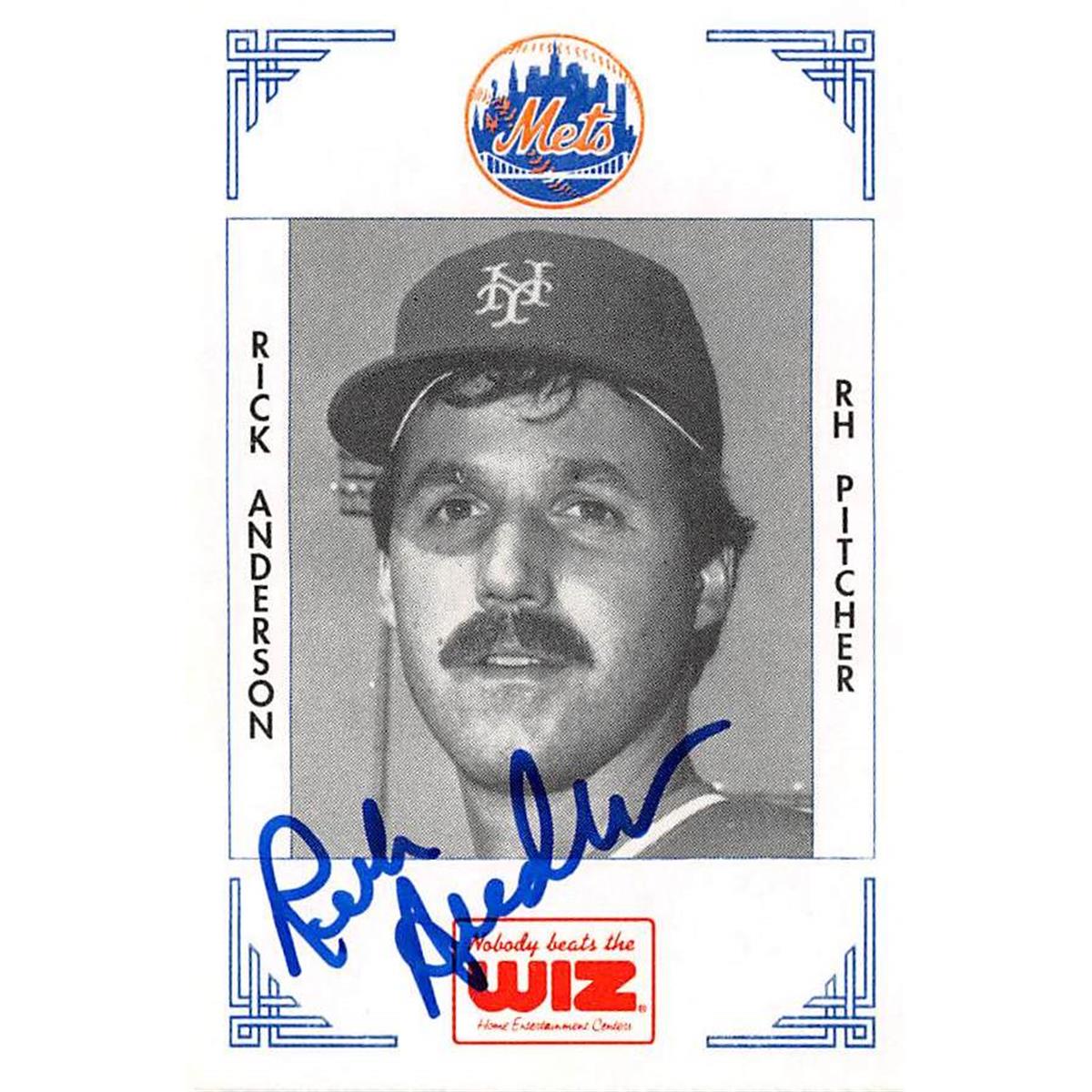 688617 Rick Anderson Autographed New York Mets 1991 Wiz Mini No.12 Baseball Card