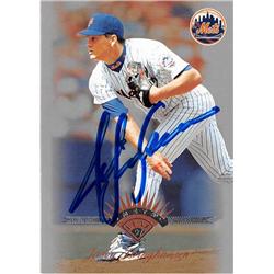 688670 Jason Isringhausen Autographed New York Mets 1997 Leaf No.156 Baseball Card