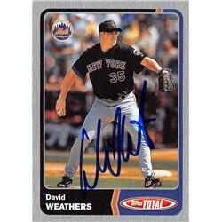 688679 David Weathers Autographed New York Mets 2003 Topps Total Silver No.539 Baseball Card