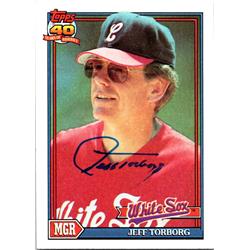 688922 Jeff Torborg Autographed Chicago White Sox, JZ 1991 Topps No.609 Baseball Card
