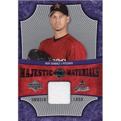 675686 Roy Oswalt Player Worn Jersey Patch Houston Astros 2005 Upper Deck Majestic Materials No.MMRO Baseball Card