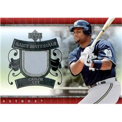 675716 Carlos Lee Player Worn Jersey Patch Milwaukee Brewers 2007 Upper Deck Materials No.UDCL Baseball Card