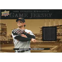 675760 Brian Roberts Player Worn Jersey Patch Baltimore Orioles 2008 Upper Deck No.99BR Baseball Card