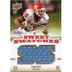 675776 Kenny Britt Player Worn Jersey Patch Rutgers Scarlet Knights 2010 Upper Deck Sweet Swatches No.SSW43 Football Card