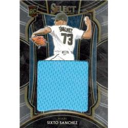 675956 Sixto Sanchez Player Worn Jersey Patch Miami Marlins 2021 Panini Select Rookie No.RJSSS Baseball Card