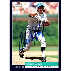 676398 Charlie Hough Autographed Florida Marlins, SC 1994 Score No.452 Baseball Card