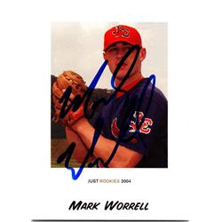 676601 Mark Worrell Autographed Johnson City Cardinals 2004 Just Minors Rookie No.87 Baseball Card