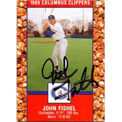 676638 John Fishel Autographed Columbus Clippers 1990 Cracker Jack No.JF Baseball Card