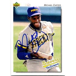 676751 Michael Carter Autographed Stockton Ports, Brewers 1992 Upper Deck Top Prospects No.270 Baseball Card