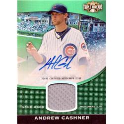677115 Andrew Cashner Autographed Player Worn Jersey Patch Chicago Cubs 2011 Topps Triple Threads Green Refractor No.TTUAR27 LE 28-50 Baseball Card