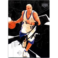 677163 Mike Bibby Autographed Sacramento Kings, SC 2003 Upper Deck Black Diamond No.10 Basketball Card