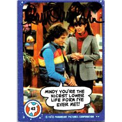 677258 Pam Dawber Autographed Mork & Mindy, SC 1978 Topps No.42 with Robin Williams Trading Card