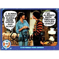 677264 Pam Dawber Autographed Mork & Mindy, SC 1978 Topps No.14 with Robin Williams Trading Card