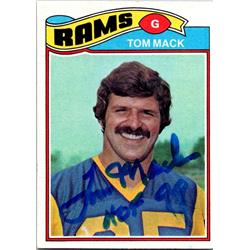 677277 Tom Mack Autographed Los Angeles Rams, SC 1977 Topps No.265HOF 99 Football Card