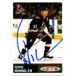 677344 Teppo Numminen Autographed Phoenix Coyotes, FT 2003 Topps Total No.55 Hockey Card