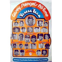 Picture of Autograph Warehouse 664632 23 x 34 in. 1970 New York Yankees Stadium Old Timers Day Mantle Dimaggio Stengel Rizzuto Billy Martin Poster